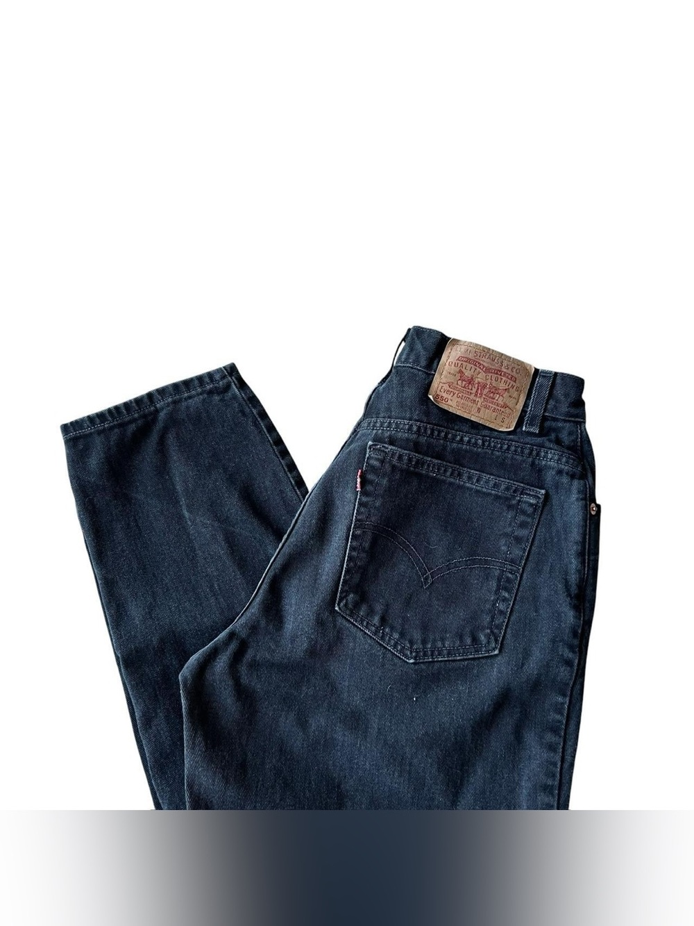 Levi's Women Vintage Western Faded Black 550 Straight Denim Mom Jeans Size 12